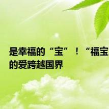 是幸福的“宝”！“福宝”收获的爱跨越国界