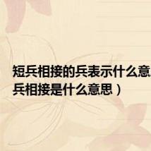 短兵相接的兵表示什么意思(短兵相接是什么意思)