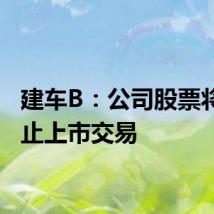建车B:公司股票将被终止上市交易