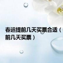 春运提前几天买票合适(春运提前几天买票)