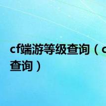 cf端游等级查询（cf等级查询）