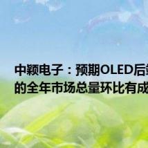中颖电子：预期OLED后端市场的全年市场总量环比有成长