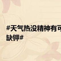 #天气热没精神有可能是缺钾#