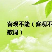 客观不能（客观不可以歌词）