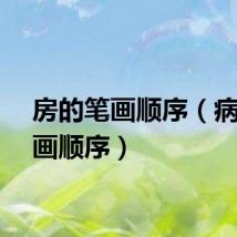 房的笔画顺序（病的笔画顺序）