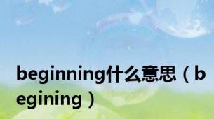 beginning什么意思（begining）