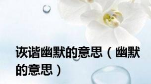 诙谐幽默的意思（幽默的意思）