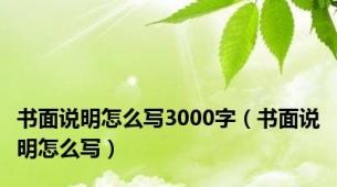 书面说明怎么写3000字（书面说明怎么写）