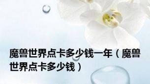魔兽世界点卡多少钱一年（魔兽世界点卡多少钱）