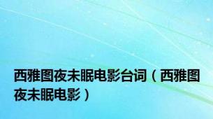 西雅图夜未眠电影台词（西雅图夜未眠电影）