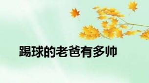 踢球的老爸有多帅