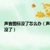 声音图标没了怎么办（声音图标没了）