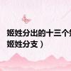 姬姓分出的十三个姓氏（姬姓分支）