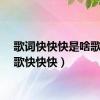 歌词快快快是啥歌（嗨歌快快快）