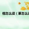 楷怎么读（篆怎么读）