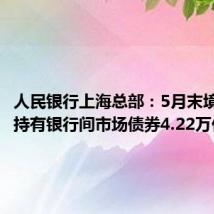 人民银行上海总部:5月末境外机构持有银行间市场债券4.22万亿元
