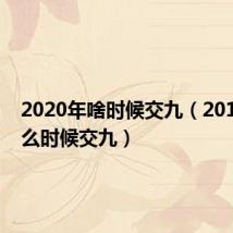 2020年啥时候交九（2019年什么时候交九）