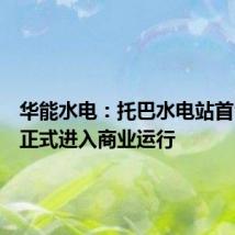 华能水电:托巴水电站首台机组正式进入商业运行