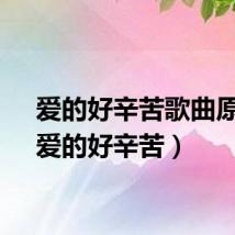 爱的好辛苦歌曲原唱（爱的好辛苦）