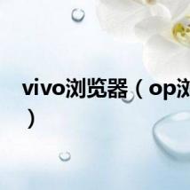 vivo浏览器（op浏览器）