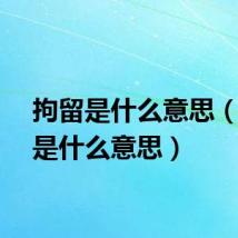 拘留是什么意思（拘役是什么意思）