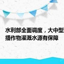 水利部全面调度,大中型灌区夏播作物灌溉水源有保障