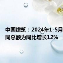 中国建筑:2024年1-5月新签合同总额为同比增长12%