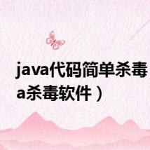 java代码简单杀毒(java杀毒软件)
