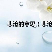 悲沧的意思（悲沧）