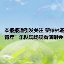 本报报道引发关注 蔡依林邀请“心青年”乐队现场观看演唱会