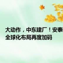 大动作,中东建厂!安泰新能源全球化布局再度加码