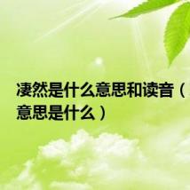 凄然是什么意思和读音(凄然的意思是什么)