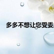 多多不想让您受委屈