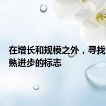 在增长和规模之外,寻找企业成熟进步的标志