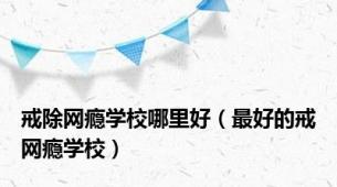 戒除网瘾学校哪里好（最好的戒网瘾学校）
