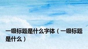 一级标题是什么字体（一级标题是什么）