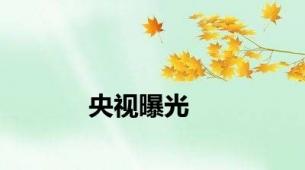 央视曝光