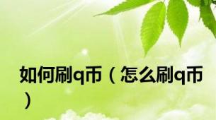如何刷q币（怎么刷q币）