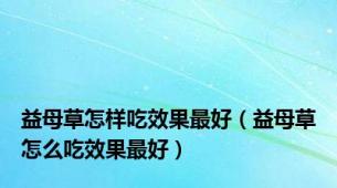 益母草怎样吃效果最好（益母草怎么吃效果最好）