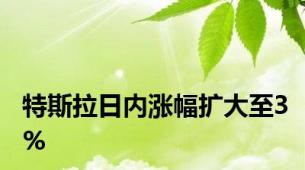 特斯拉日内涨幅扩大至3%