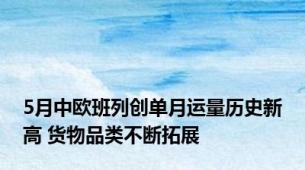 5月中欧班列创单月运量历史新高 货物品类不断拓展