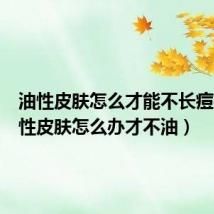 油性皮肤怎么才能不长痘痘(油性皮肤怎么办才不油)