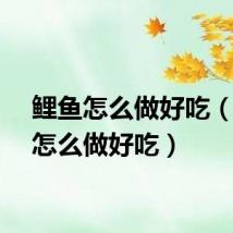 鲤鱼怎么做好吃（鲫鱼怎么做好吃）