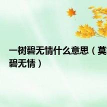 一树碧无情什么意思(莫嫌一树碧无情)