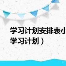 学习计划安排表小学（学习计划）