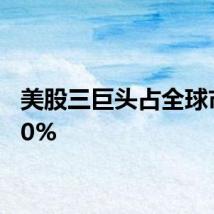 美股三巨头占全球市值10%