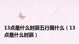 13点是什么时辰五行属什么（13点是什么时辰）
