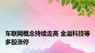 车联网概念持续走高 金溢科技等多股涨停