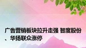 广告营销板块拉升走强 智度股份、华扬联众涨停