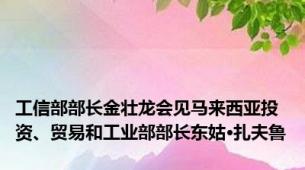 工信部部长金壮龙会见马来西亚投资、贸易和工业部部长东姑·扎夫鲁